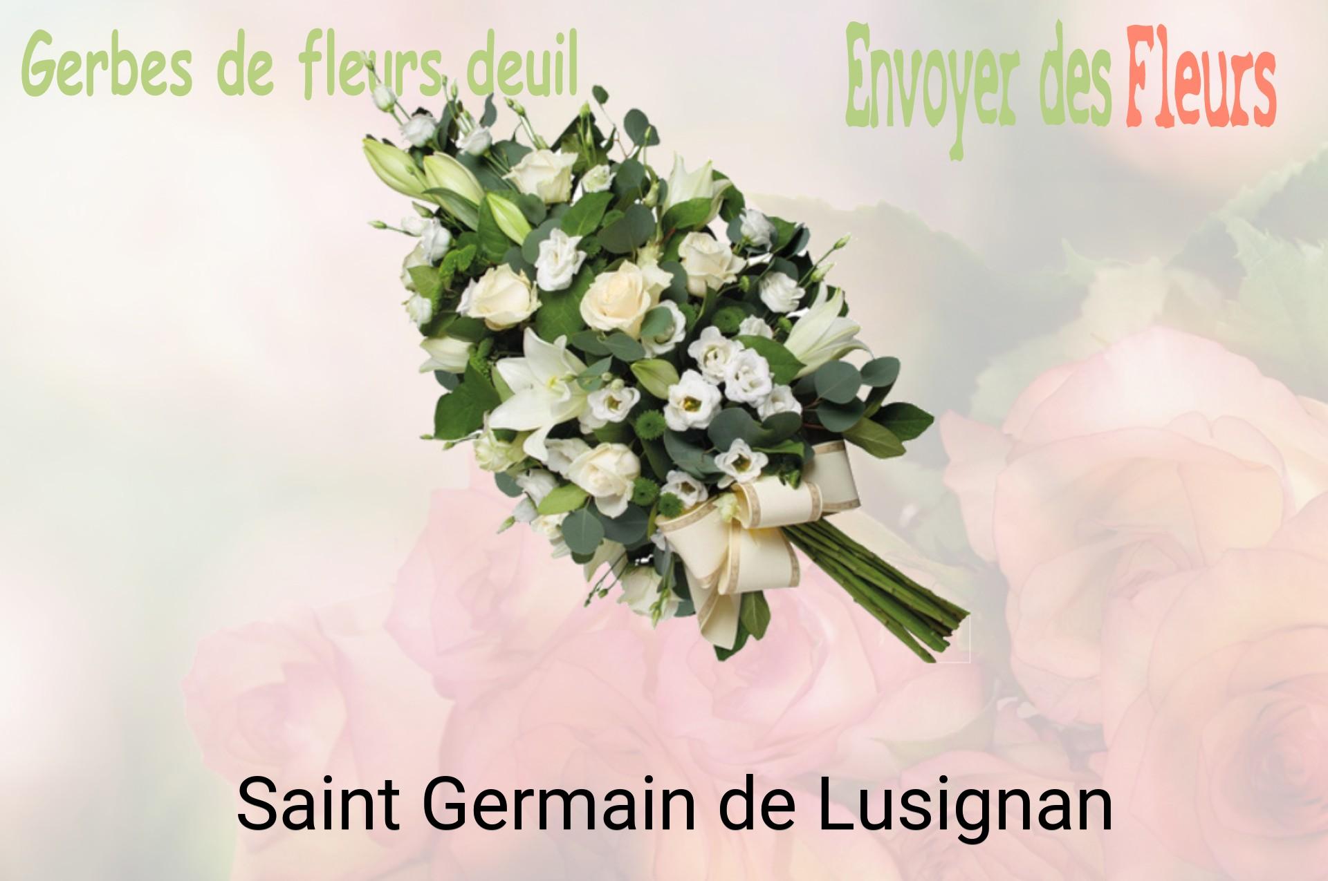 Gerbe de fleurs de deuil livrée à Saint-Germain-de-Lusignan